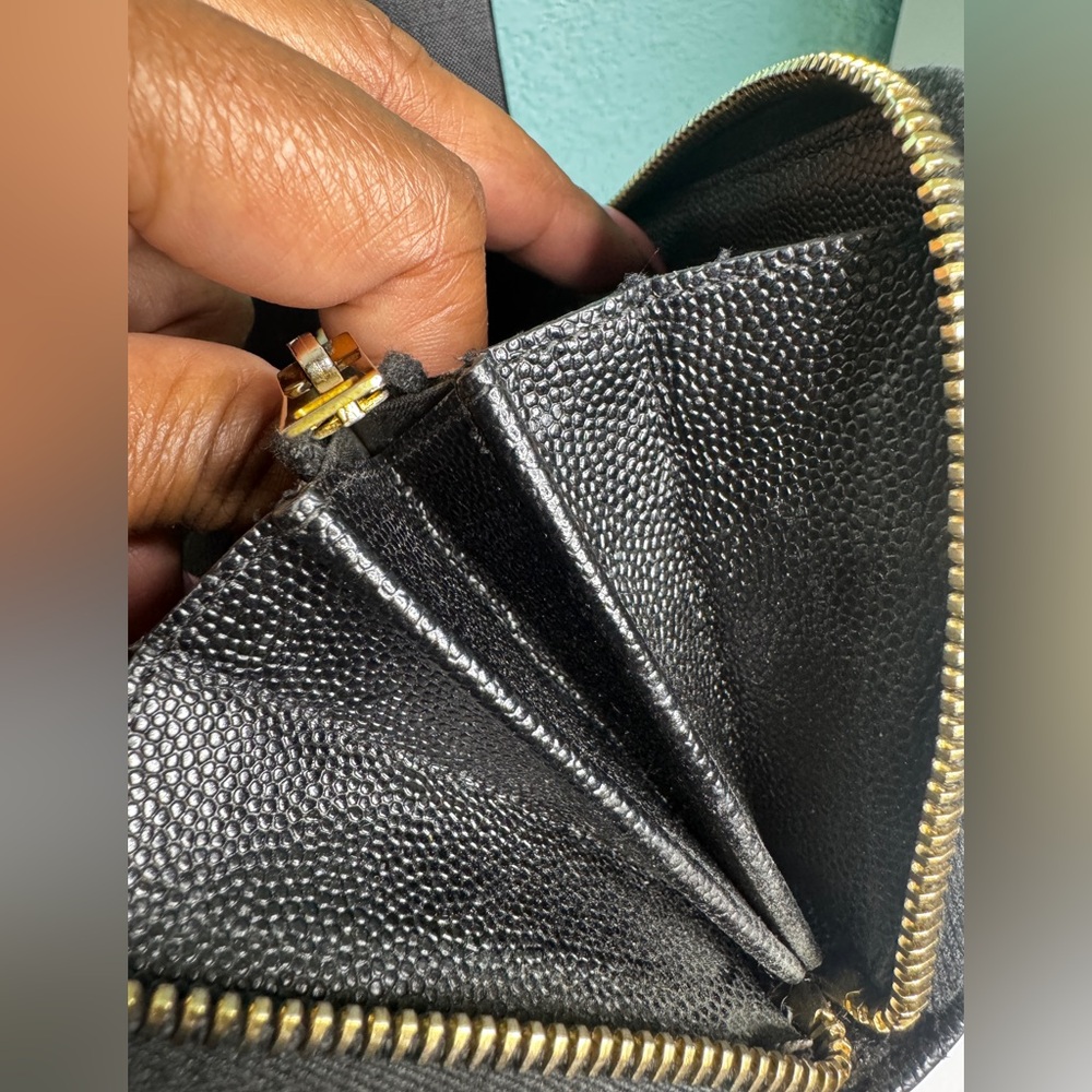 YSL Black Quilted Zip Wallet - Picture 15 of 16